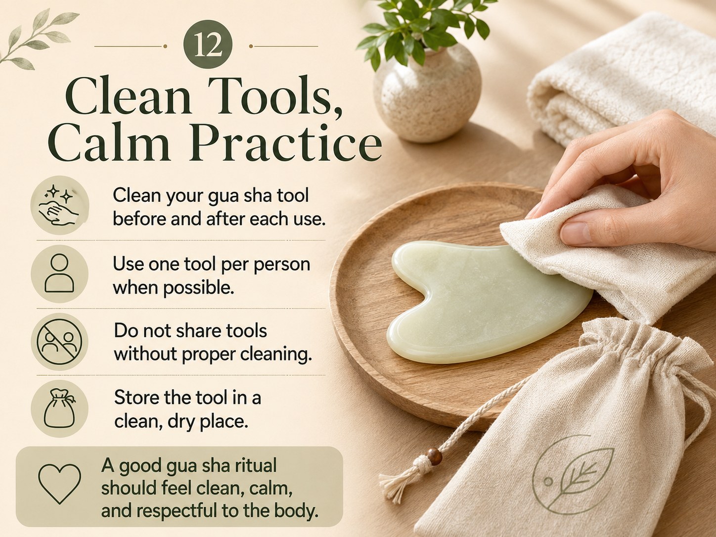 Cleaning and storing gua sha tools after use