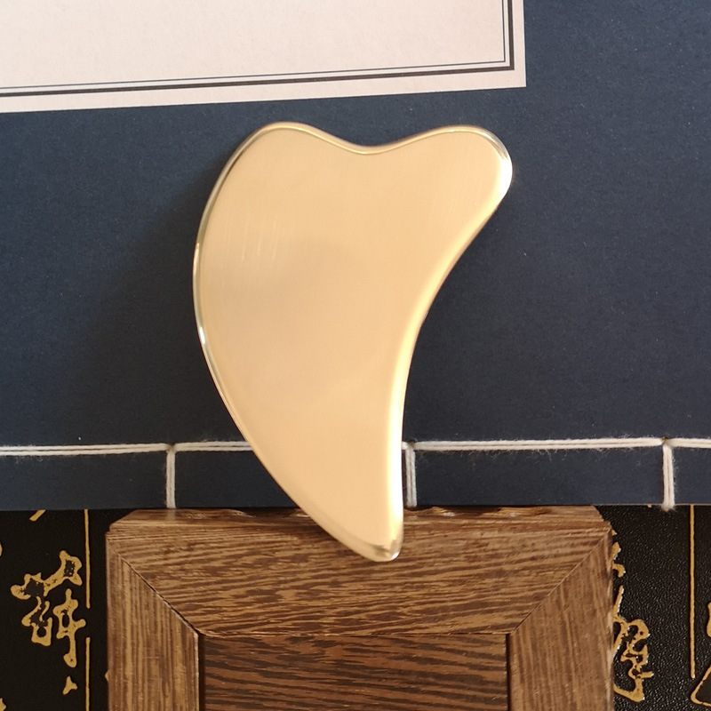 Brass Heart-Shaped Gua Sha Board, Traditional Chinese Wellness Body & Face Gua Sha Tool for Home Self-Care - Image 3