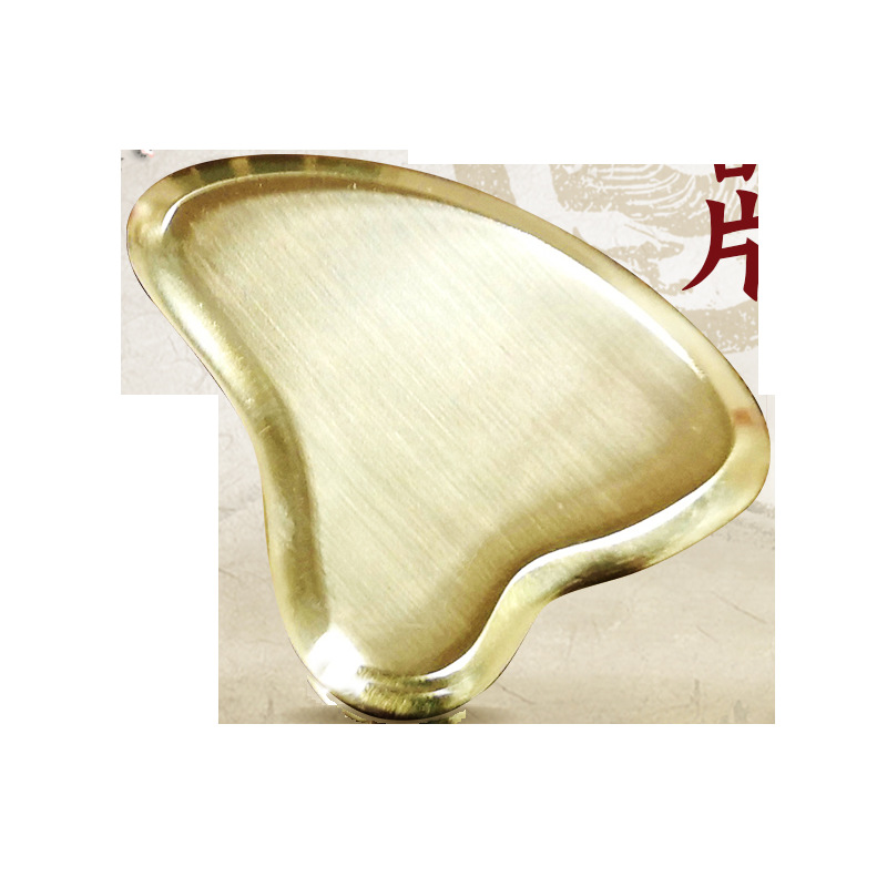 Heart-Shaped Brass Gua Sha Board for Face, Neck & Meridian Self-Care, Portable Scraping Tool - Image 3