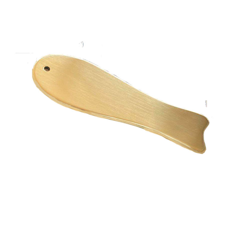 Brass Gua Sha Scraping Massage Tool, Fish and S-Shape, Handheld Face and Body Wellness Plate - Image 5