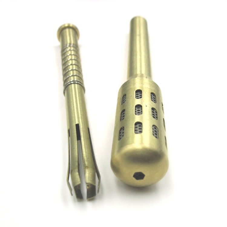 Brass Warm Moxibustion Stick 7mm Fine Moxa Roll Holder for Body Self-Care, Moxa Massage Tool - Image 3