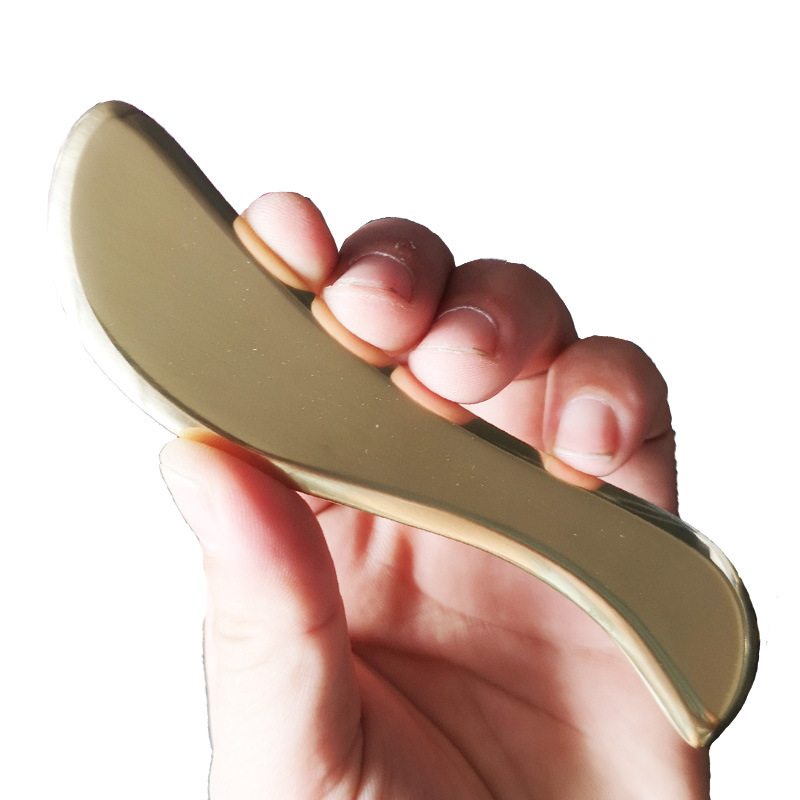 Solid Brass Gua Sha Facial Massage Tool, S-Shaped Scraping Board for Eye and Face Wellness Routine - Image 4
