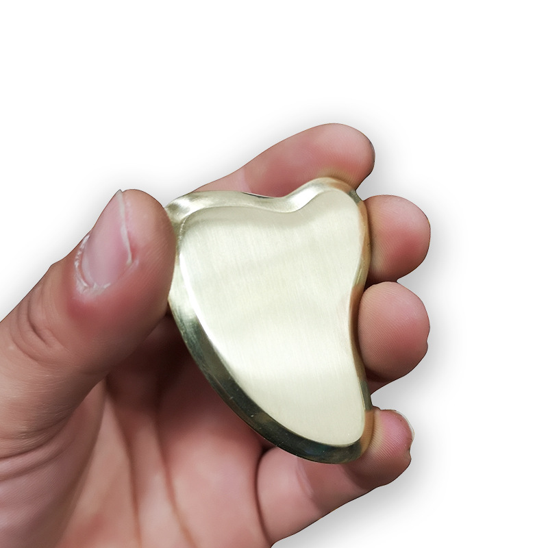 Heart-Shaped Brass Gua Sha Board for Face, Neck & Meridian Self-Care, Portable Scraping Tool - Image 5