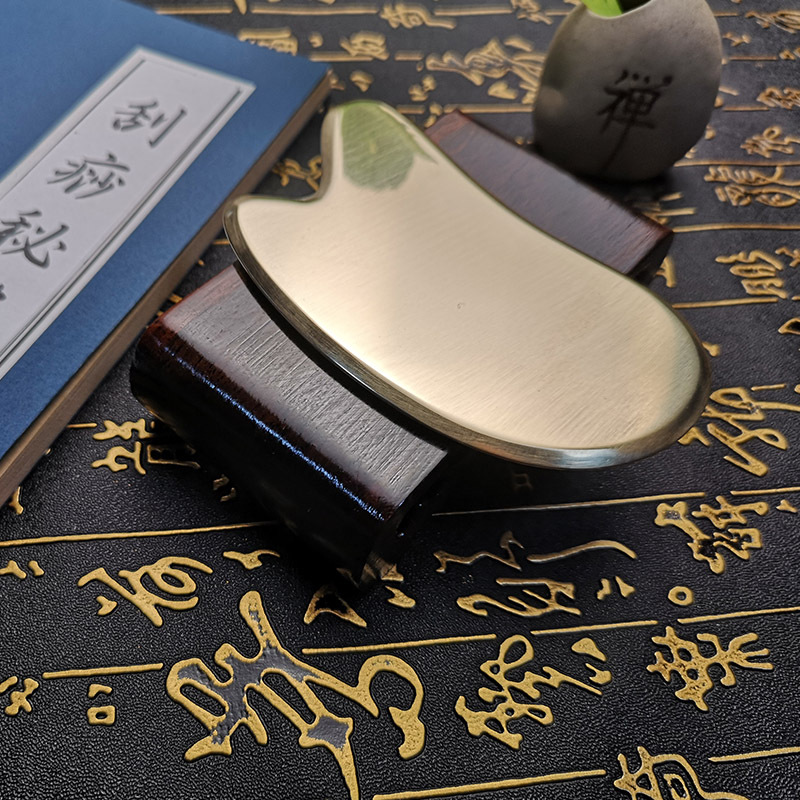 Pure Brass Gua Sha Massage Board, Traditional Wellness Scraping Tool for Home Self-Care Routine - Image 4