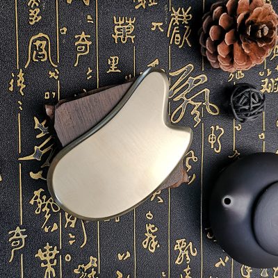 Pure Brass Gua Sha Massage Board, Traditional Wellness Scraping Tool for Home Self-Care Routine