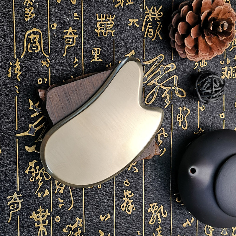 Pure Brass Gua Sha Massage Board, Traditional Wellness Scraping Tool for Home Self-Care Routine