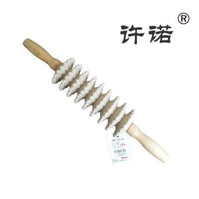 Wooden Nine-Roller Massage Tool for Back, Neck, and Leg Self-Care, Manual Acupoint-Inspired Body Wellness Roller