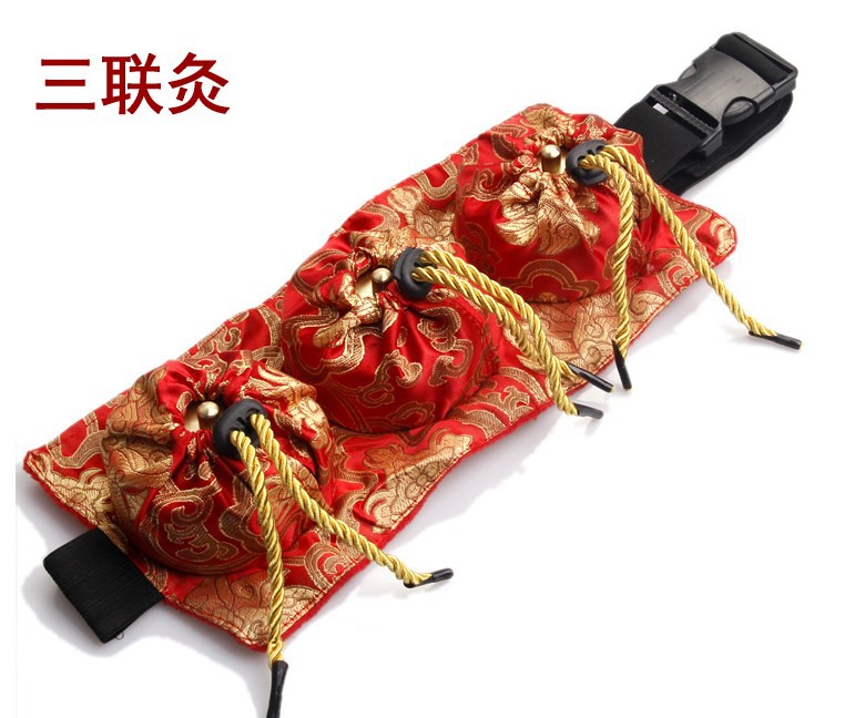 Satin Cloth Cover Copper Moxibustion Pot with Four-Unit Split Case, Warm Moxa Holder for Home Wellness Routine - Image 4