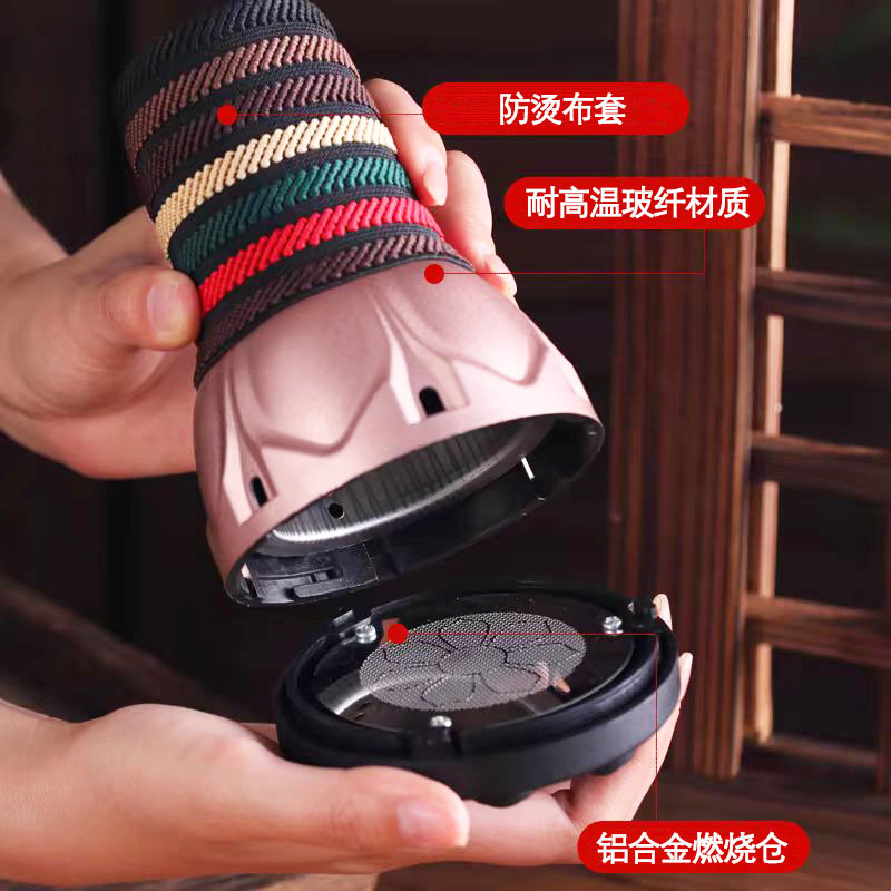 Handheld Moxibustion Massage Jar, Lotus-Shaped Moxa Roller Ball for Full-Body Warming Gua Sha Routine - Image 3