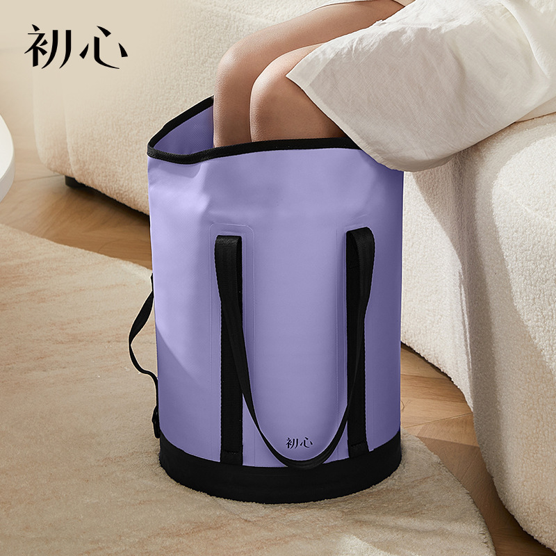 Foldable PVC Foot Spa Bucket with Drain, Over-Calf Deep Soak Tub for Home Foot Bath Routine - Image 3