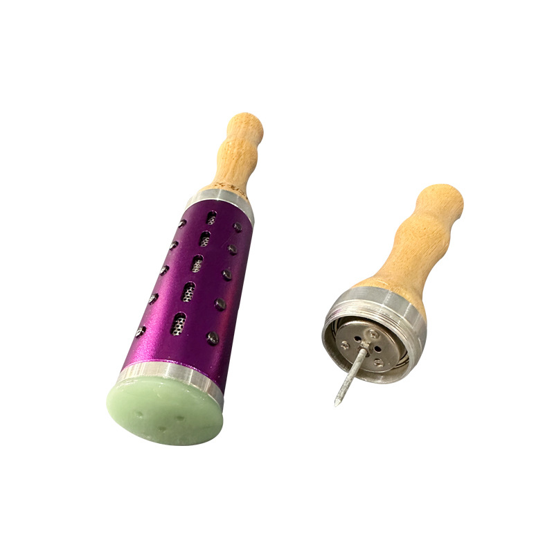 Jade Moxibustion Stick with Rolling Head, Purple Handheld Moxa Stick Massager Set - Image 5