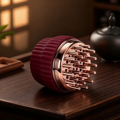 Moxibustion Comb with Exquisite Jar, Specially Designed for Beauty Salons and Wellness Centers, for Meridian-Clearing Massage, Anti-Scalding, Open Flame Moxibustion Comb