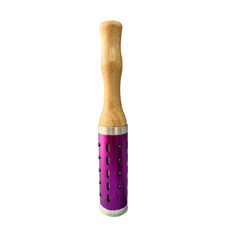 Jade Moxibustion Stick with Rolling Head, Purple Handheld Moxa Stick Massager Set - Image 2