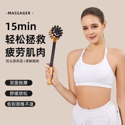 Wooden Handheld Massage Hammer for Body Massaging, Shoulder and Neck Self-Care, Portable Beating Stick