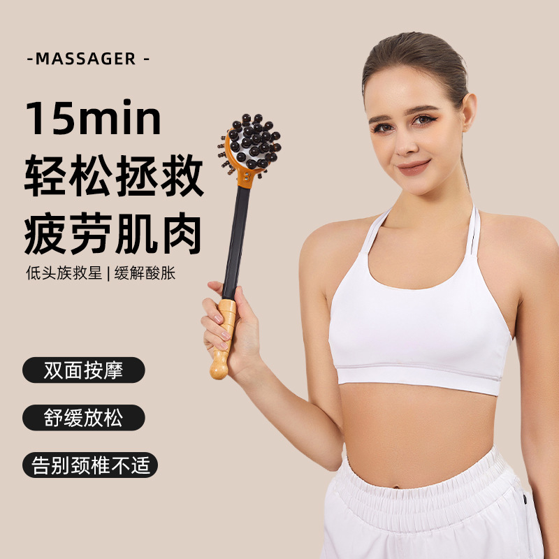 Wooden Handheld Massage Hammer for Body Massaging, Shoulder and Neck Self-Care, Portable Beating Stick