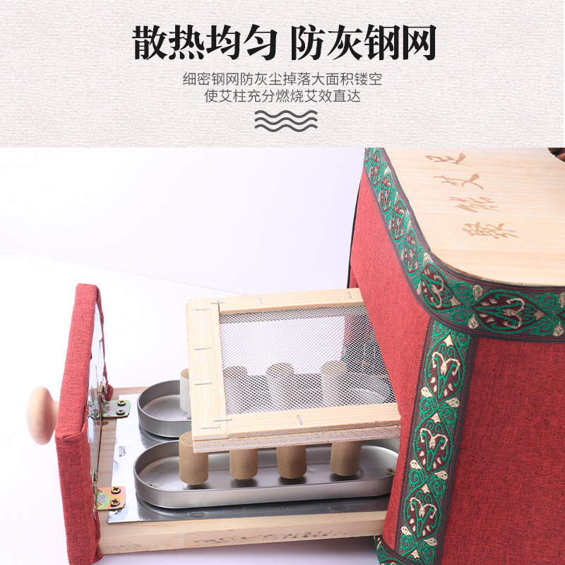 Solid Wood Moxibustion Foot Box, Ai Zu Bao Foot Therapy Device for Warm Self-Care Routine - Image 3