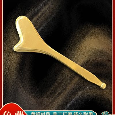 Pure Brass Gua Sha Point Beauty Pen, Face Eye Massage Board with Accessories
