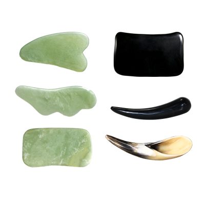 Buffalo Horn Jade Gua Sha Board, Acupoint Massage Beauty Stick for Home Wellness, Traditional Gua Sha Tool