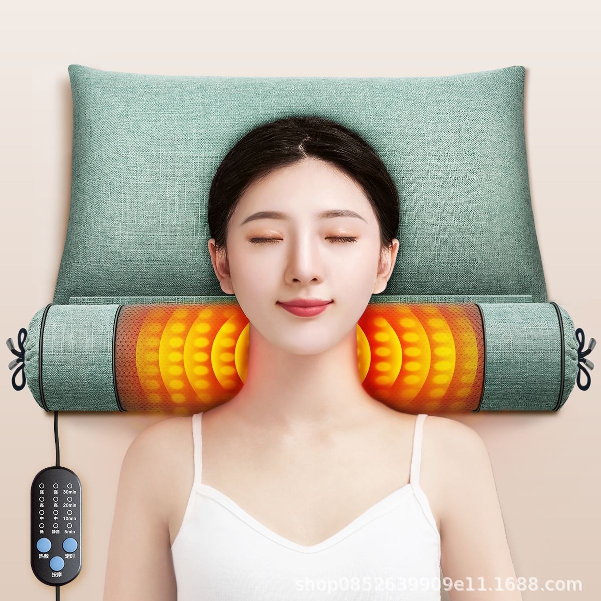 Cylindrical Buckwheat Cassia Seed Pillow with Herbal Filling, Neck Support for Home Relaxation, Candy Shape - Image 4