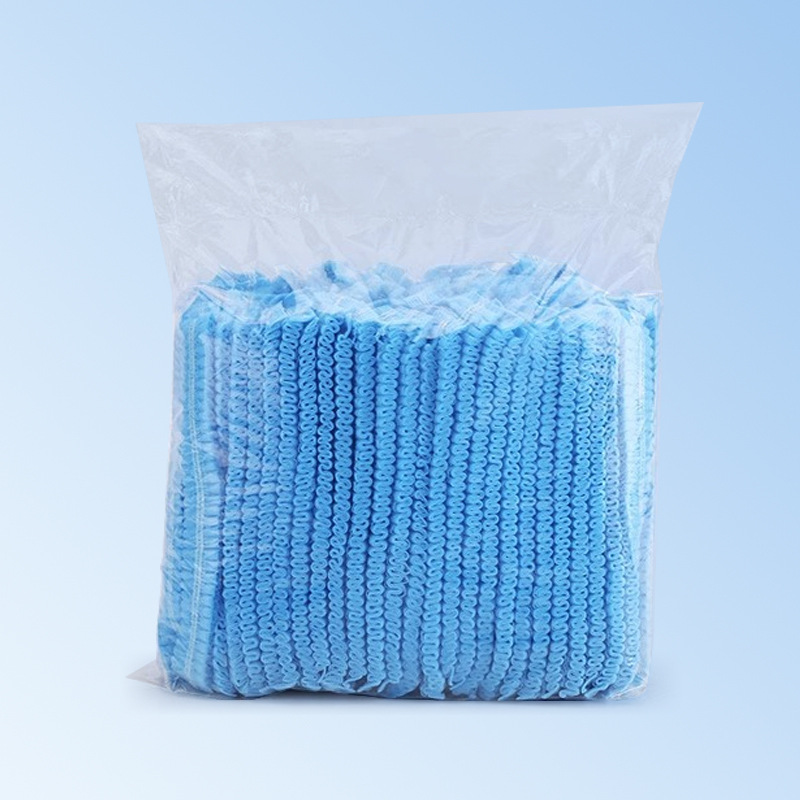 100-Piece Disposable Non-Woven Beauty Salon Hairnet Caps, Breathable Elastic Strip Hat