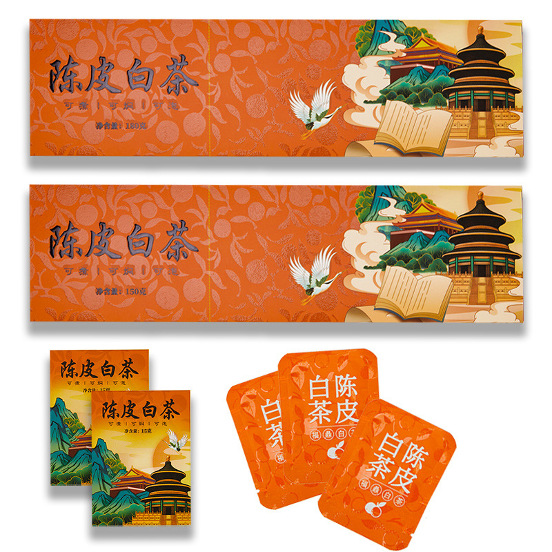 Fuding Shoumei White Tea with Tangerine Peel Small Biscuits, Gift Box, 150g - Image 5
