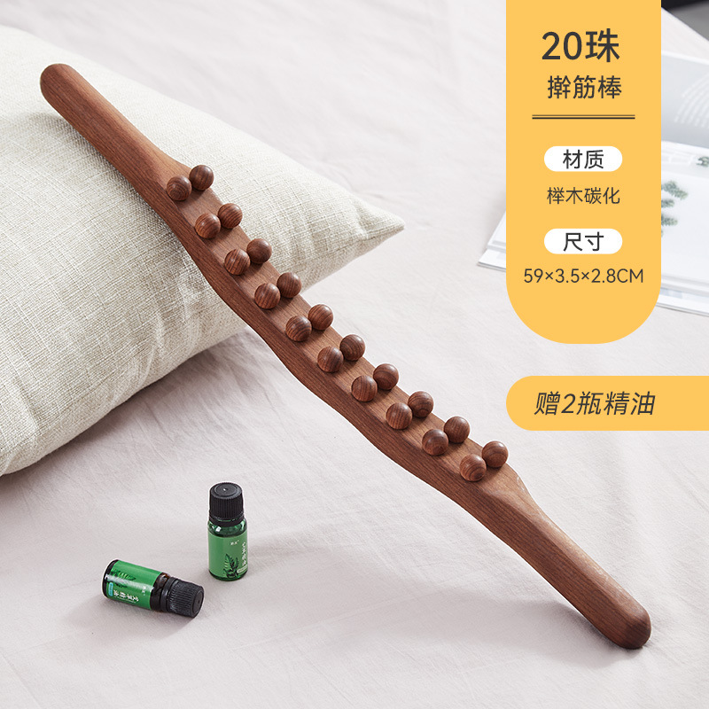 Green Sandalwood Horn Massage Stick for Full Body Acupressure and Meridian Self-Care Routine - Image 4