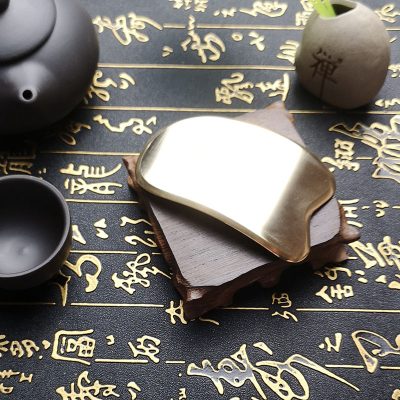 Pure Brass Gua Sha Scraping Tool, Tai Chi Arc Shape for Whole Body Wellness Massage