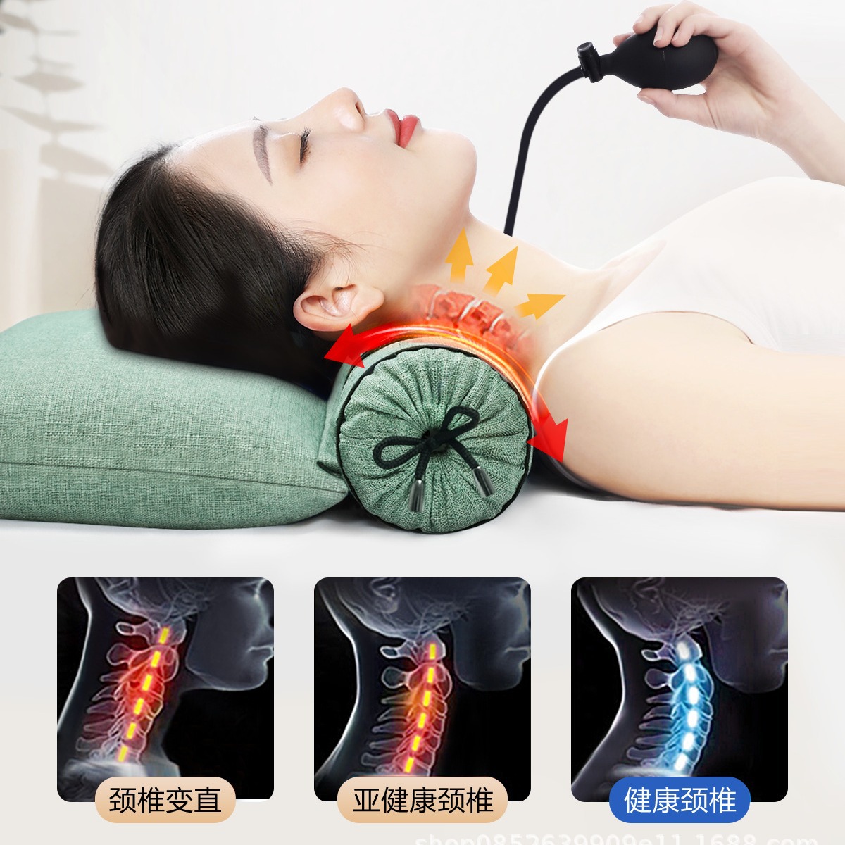 Cylindrical Buckwheat Cassia Seed Pillow with Herbal Filling, Neck Support for Home Relaxation, Candy Shape - Image 2