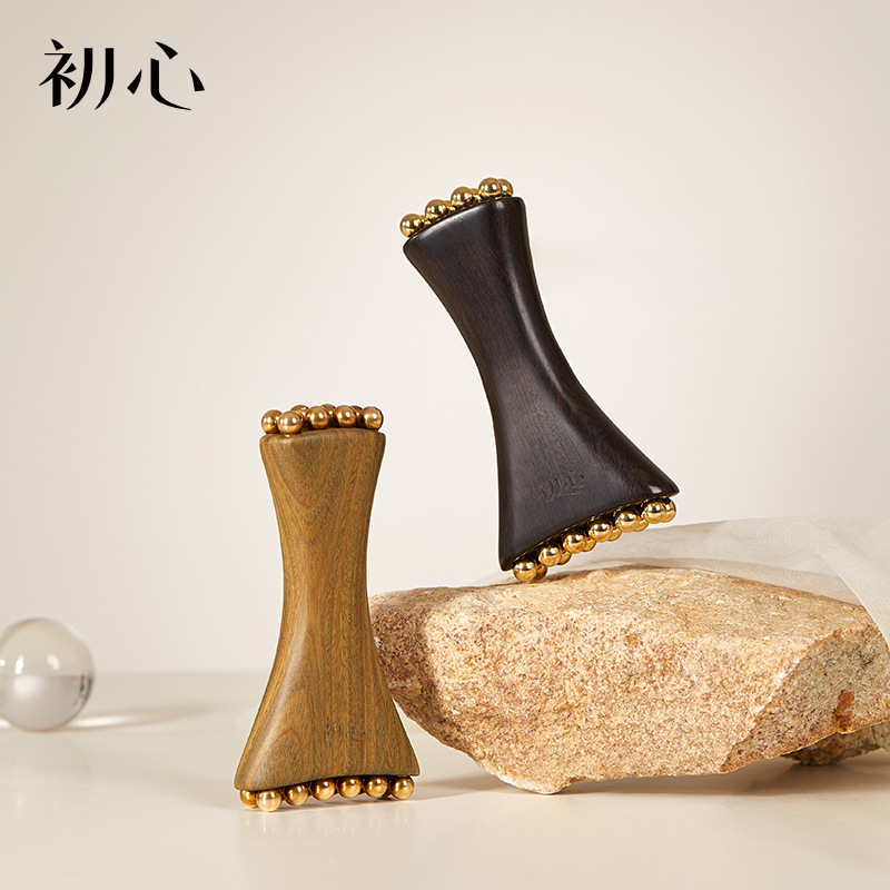 Buffalo Horn Face Massager Gua Sha Board with Green Sandalwood Comb for Home Wellness Routine - Image 3