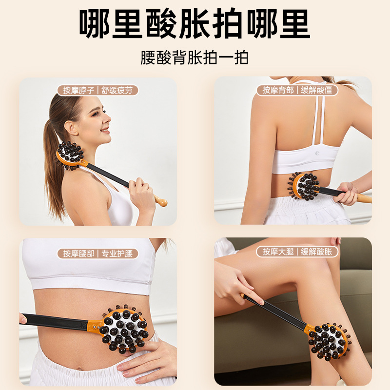 Wooden Handheld Massage Hammer for Body Massaging, Shoulder and Neck Self-Care, Portable Beating Stick - Image 4
