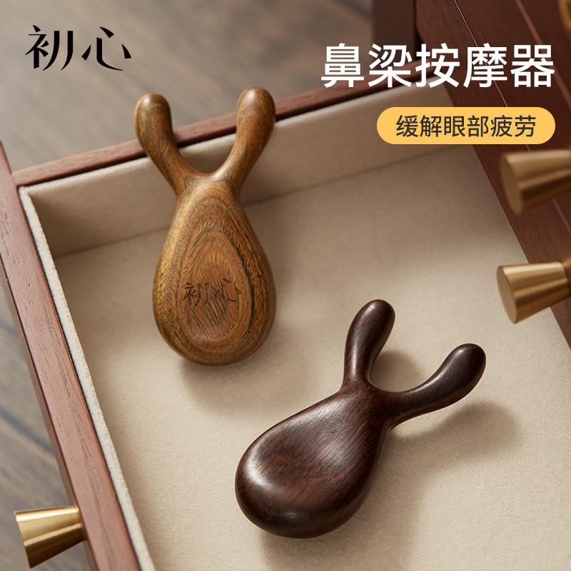 Buffalo Horn Face Massager Gua Sha Board with Green Sandalwood Comb for Home Wellness Routine - Image 2