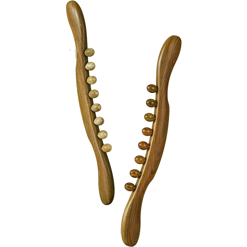 Green Sandalwood Horn Massage Stick for Full Body Acupressure and Meridian Self-Care Routine - Image 5