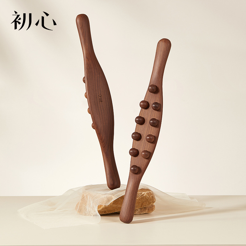 Green Sandalwood Horn Massage Stick for Full Body Acupressure and Meridian Self-Care Routine - Image 3