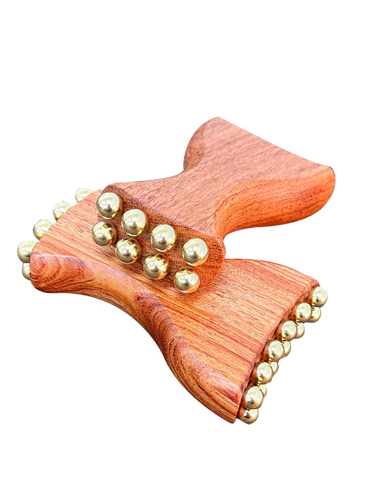Pure Brass Gold Bead Facial Massage Tool, Gua Sha-Inspired Lifting Wand for Home Self-Care - Image 5
