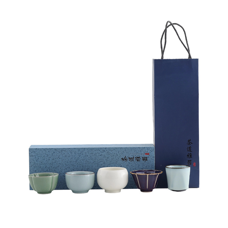Five Famous Kiln Tea Sets, Kung Fu Tea Cups, Ceramic Master Cups, High-End Tea Cups, Tea Bowls, Forbidden City Creative Souvenirs - Image 5