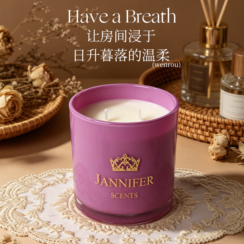 Soybean Scented Candles for Indoor Use, Long-Lasting Double-Wick Large Candles, Gift Souvenirs, Fragrance Cross-Border Wholesale Customization - Image 4