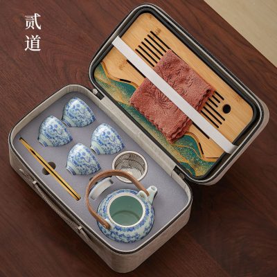 Forbidden City Cultural and Creative Blue and White Tea Set Ceramic Teapot with Filter Tea Cup Gift Box for Teachers and Elders
