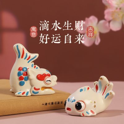 Quanzhou Cultural and Creative Water Dropping Beast Resin Ornament Desktop Decoration Small Figurine Southern Fujian Crafts Dragon Boat Festival Intangible Cultural Heritage Gift