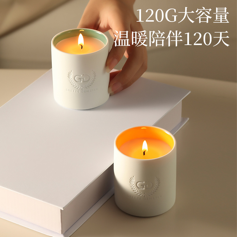 Aromatherapy Candles with Osmanthus Scent, Ceramic, for Home Use in the Bedroom, Long-Lasting Fragrance, Hidden Poetry in the Scent, Birthday Gift, Souvenir, Niche High-End - Image 3