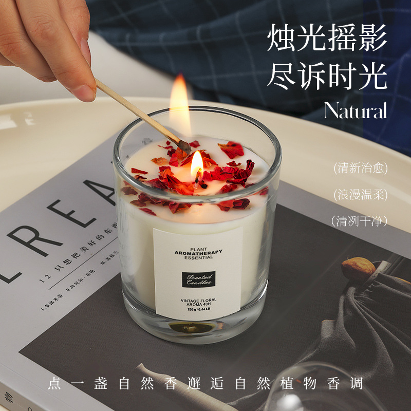 Aromatherapy Candles with a Long-Lasting Scent for Indoor Use, Made from Soy Wax and Dried Flowers, Suitable for Weddings and Birthdays, Wholesale and Custom-Made - Image 2