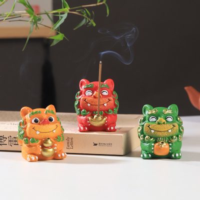 Chinese-style Lion Dance Resin Fragrance Ornaments Home Office Decoration Small Ornaments Fu Lion Tourism Cultural and Creative Souvenirs Gifts