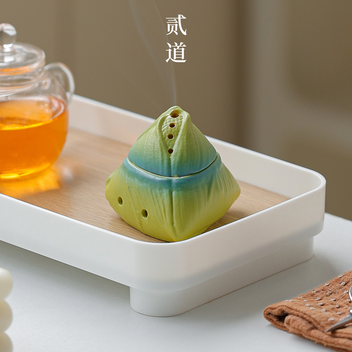 Dragon Boat Festival Zongzi Ceramic Incense Burner Souvenir for Home Tea Room Incense Burner Indoor Incense Burner Sandalwood Ornament Gift - Image 4