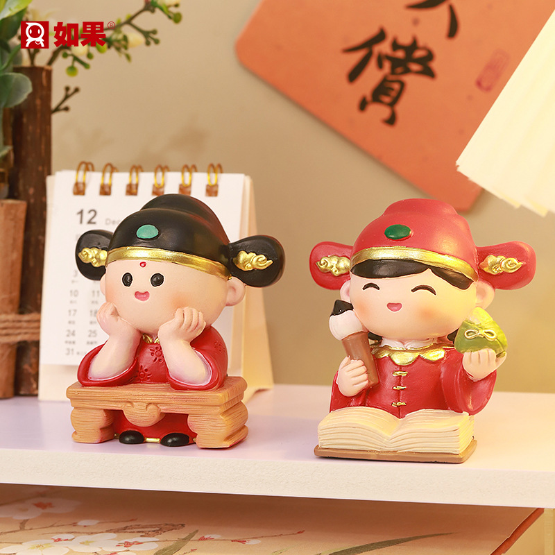 Ancient Style Little Champion Resin Ornament Student Desktop Decoration Exam Inspirational Small Ornament High School Entrance Exam Gift - Image 3