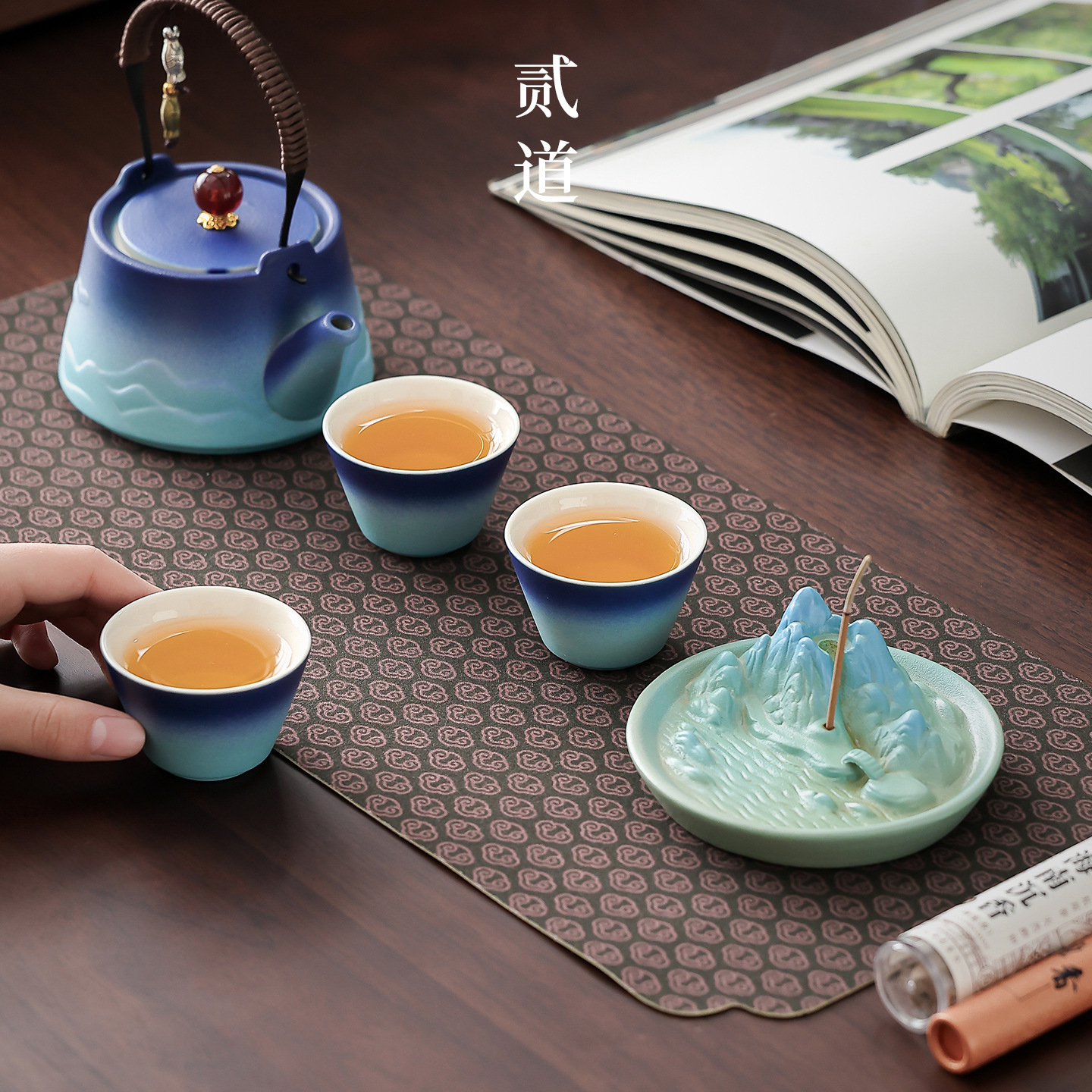 Guochao Forbidden City Cultural and Creative Tea Set Gift Set, Practical Corporate Business Gift for Clients, Can Be Printed with Logo - Image 3