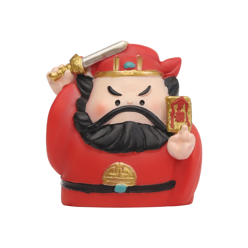 Chinese-Style Zhong Kui Resin Figurine, Creative Stress-Relief Guardian Deity Decoration, Small Ornament for Car Dashboard, Wealth-Attracting Display Piece - Image 5
