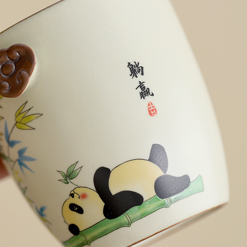 Forbidden City National Trend Cultural and Creative Tea Set Gift Box Light Luxury High-End Ru Porcelain Quick Cup Practical Business Gift Souvenir - Image 4