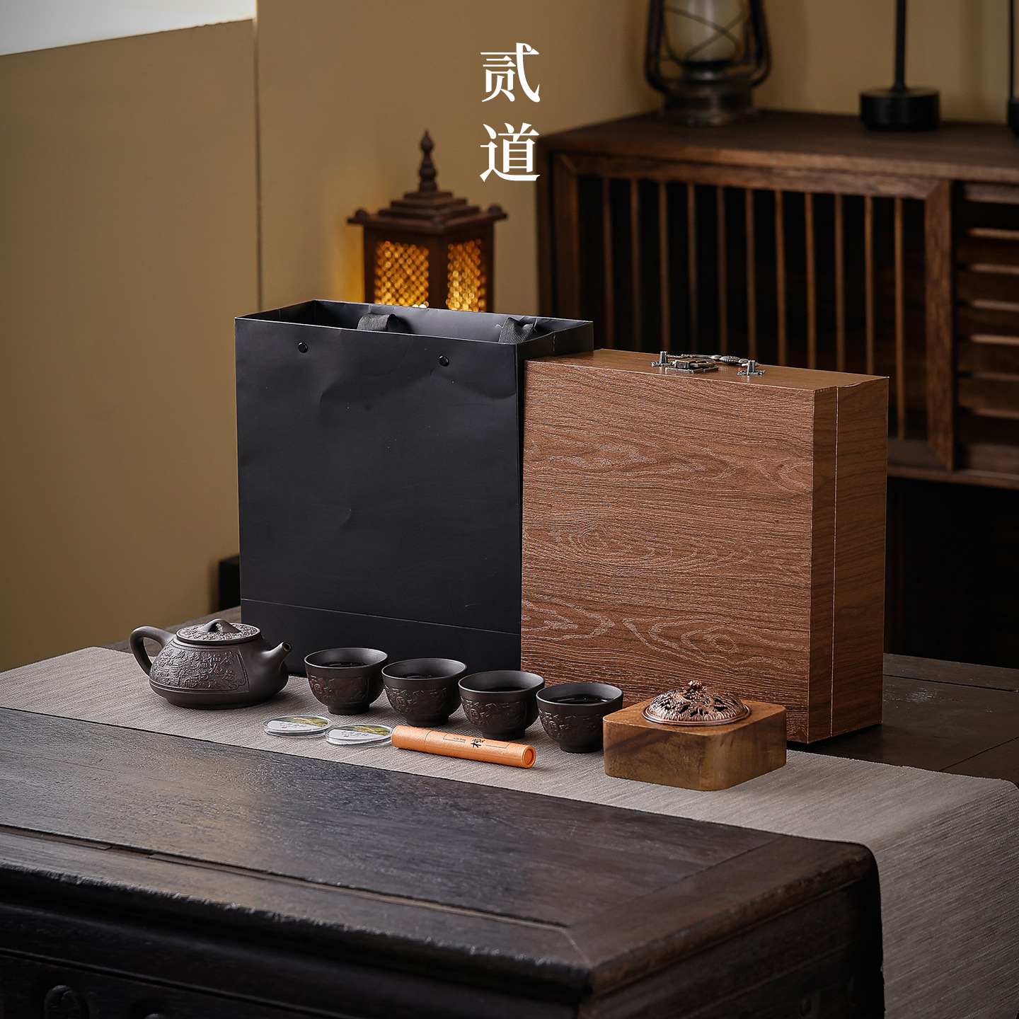 Guochao Forbidden City Cultural and Creative Tea Set Gift Set for Clients, Practical Business Corporate Gifts with Logo Printing - Image 4