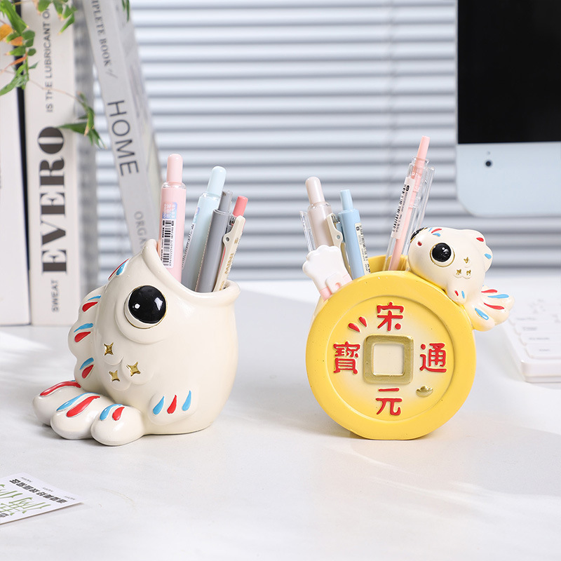 Minnan Cultural and Creative Water-Dropping Beast Resin Pen Holder Ornament Desktop Decoration Qanzhou Tourist Attraction Souvenir Gift - Image 3