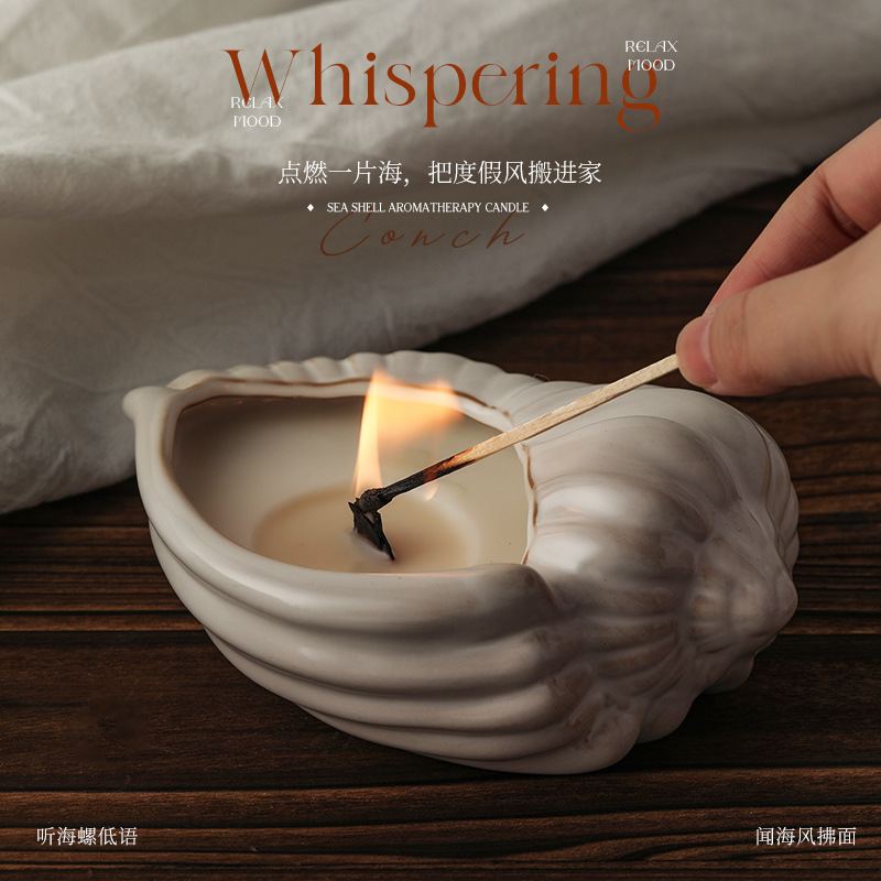 Conch-Shaped Scented Candles with Long-Lasting Ambiance, High Aesthetic Value, Soy Wax Fragrance, Birthday Gift Decorations, Wholesale Customization - Image 3