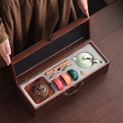 Guochao Forbidden City Cultural and Creative Tea Set Gift Set for Customers as Souvenirs Practical Corporate Business Gifts Printed Logo